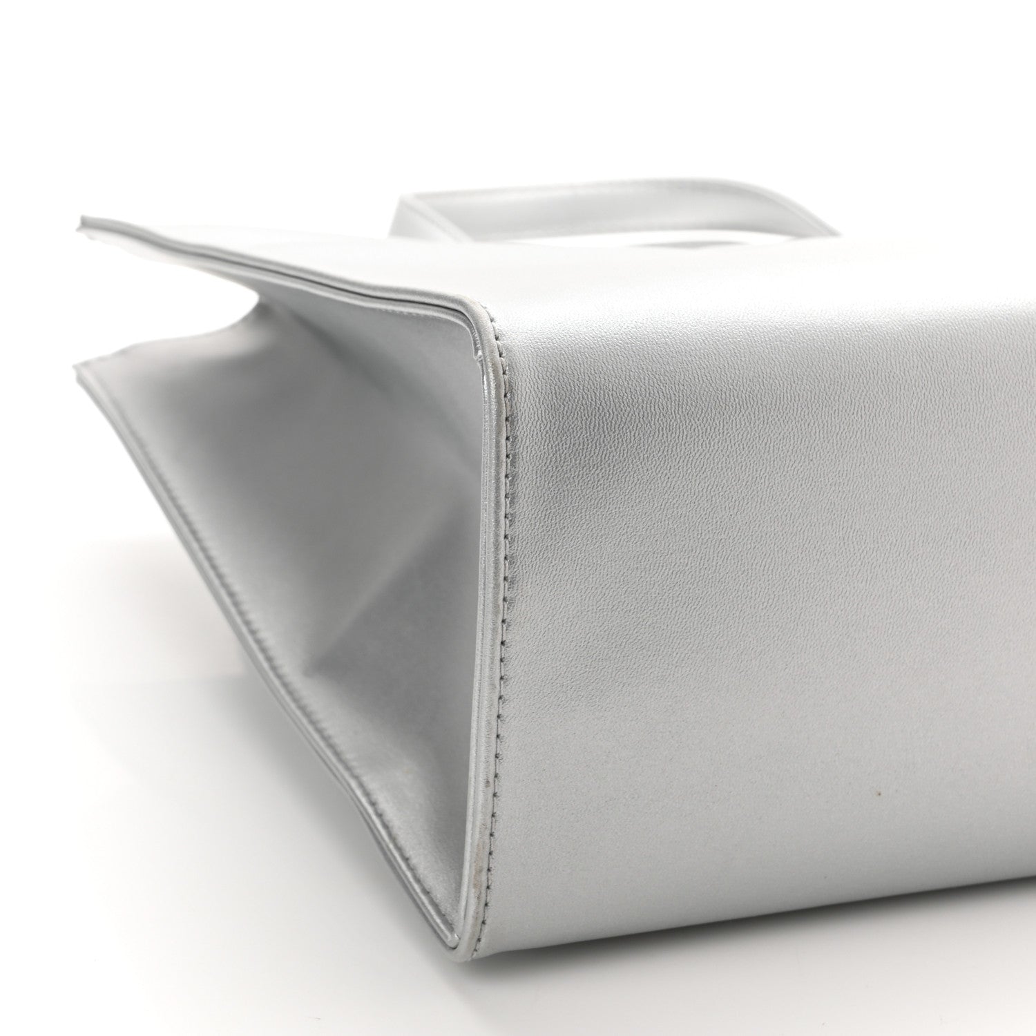 Telfar Metallic Vegan Leather Medium Shopping Bag Silver 10 of 11