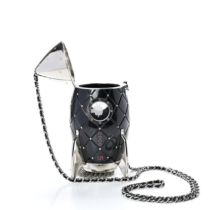 Chanel Plexiglass Crystal Rocket Ship Minaudière Clutch Black 5 of 10
