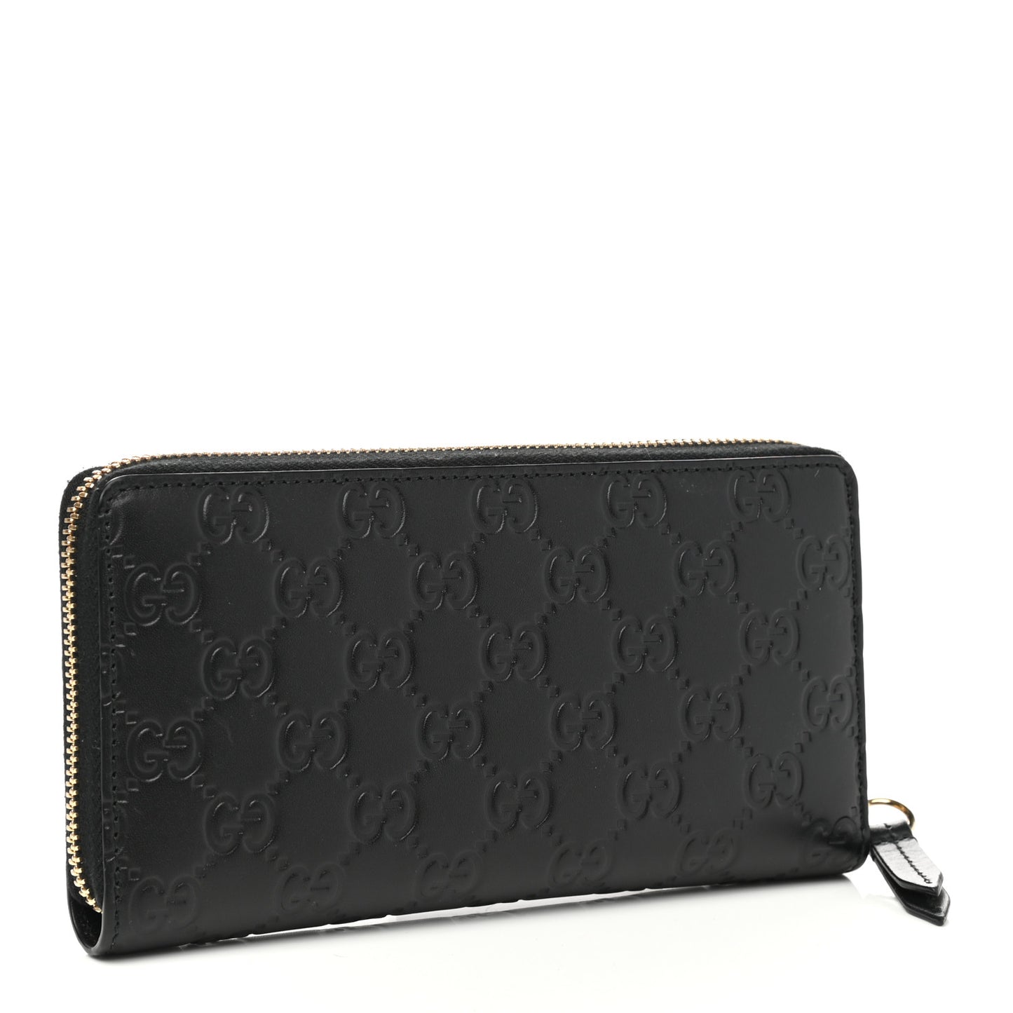 Guccissima Signature Zip Around Wallet Black