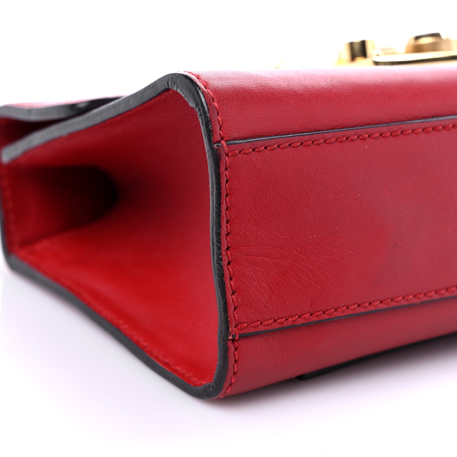 Gucci Calfskin Small Padlock Shoulder Bag Hibiscus Red 8 of 15