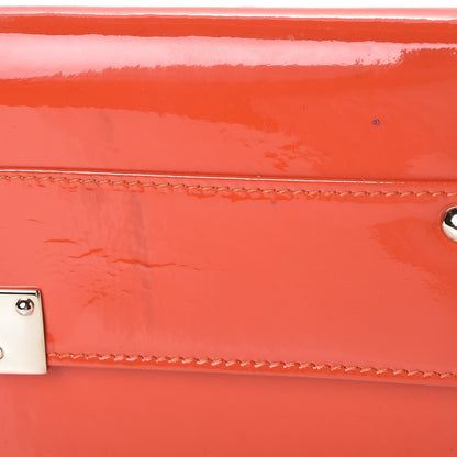 Jimmy Choo Patent Reese Clutch Wallet Orange 7 of 7