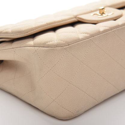 Chanel Caviar Quilted Jumbo Double Flap Light Beige 13 of 21