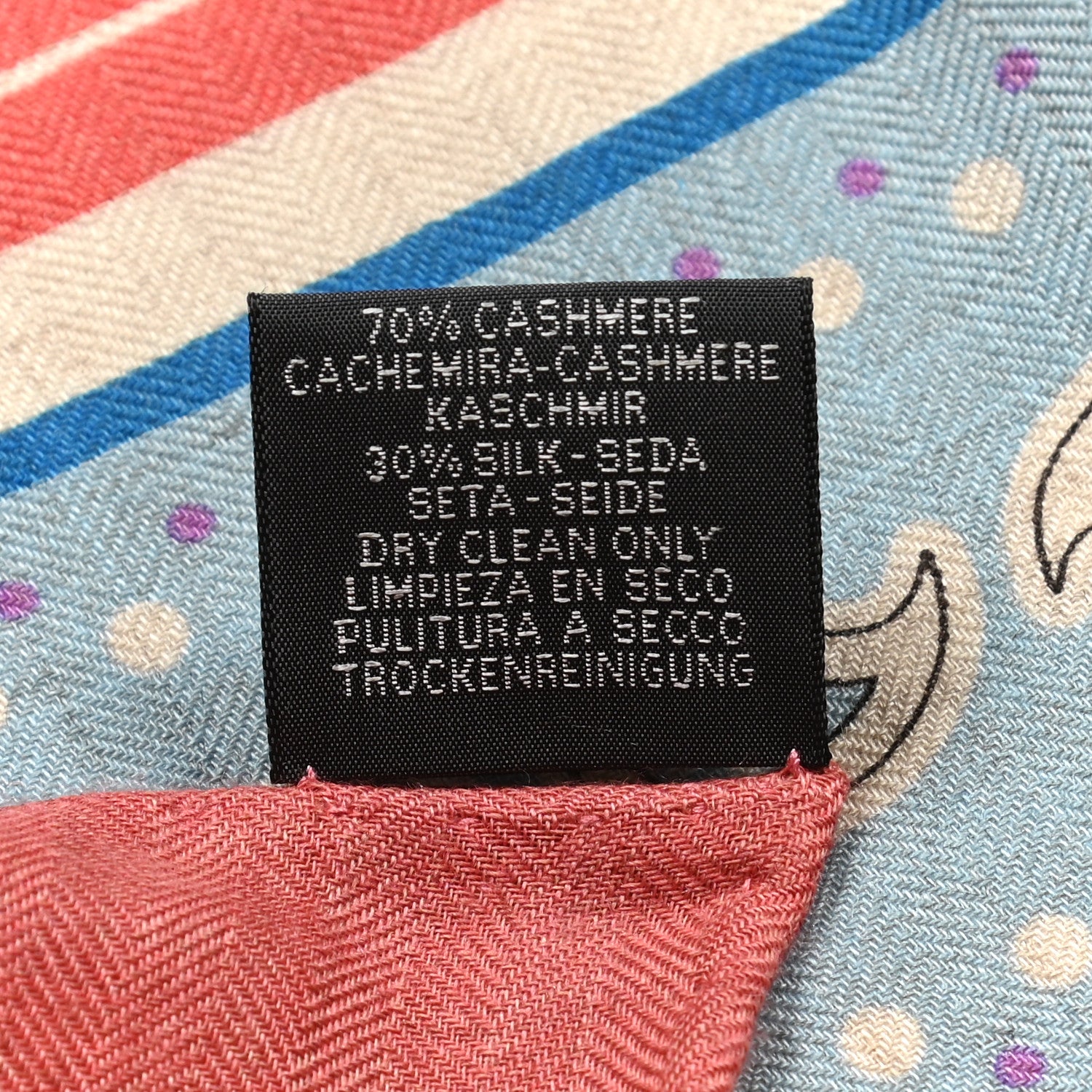 Hermes Cashmere Selle De Dignitaire Bandana Shawl 140 Vieux Rose Naturel 4 of 6