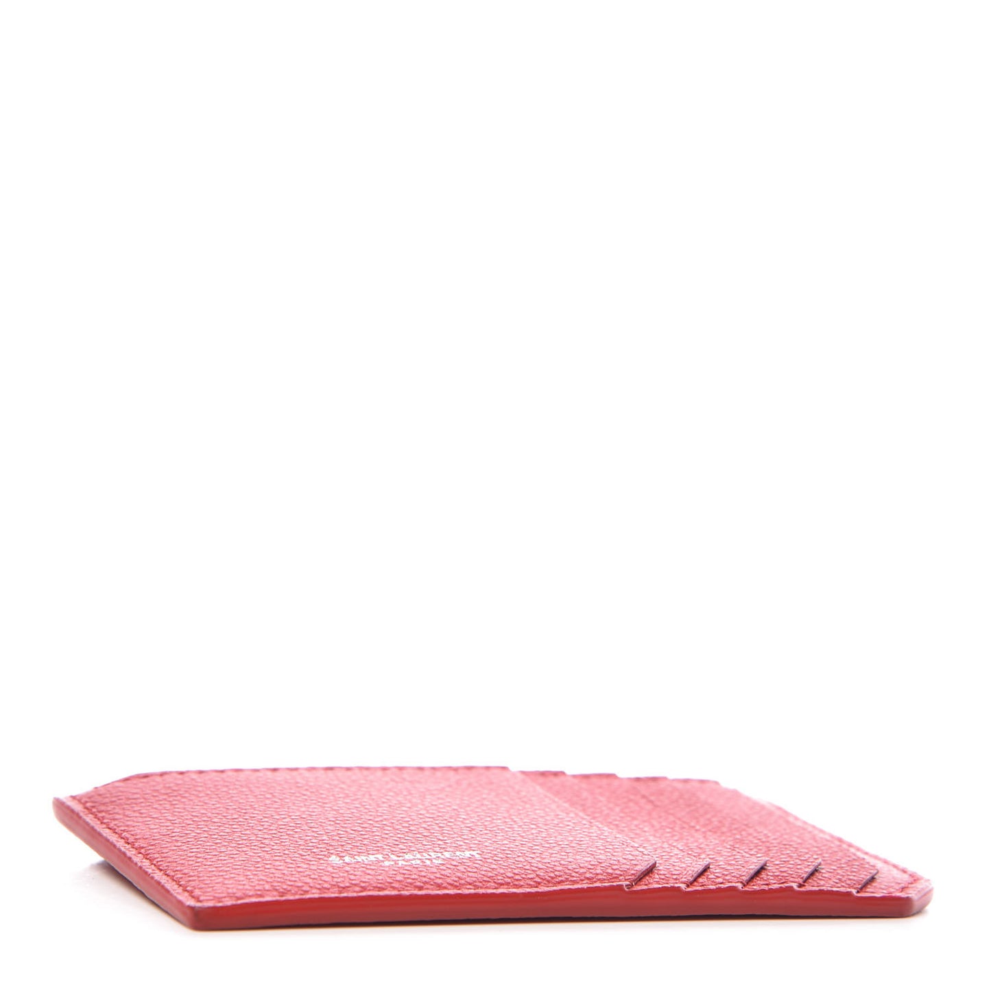 Grained Calfskin 5 Fragments Zip Pouch Card Holder New Red