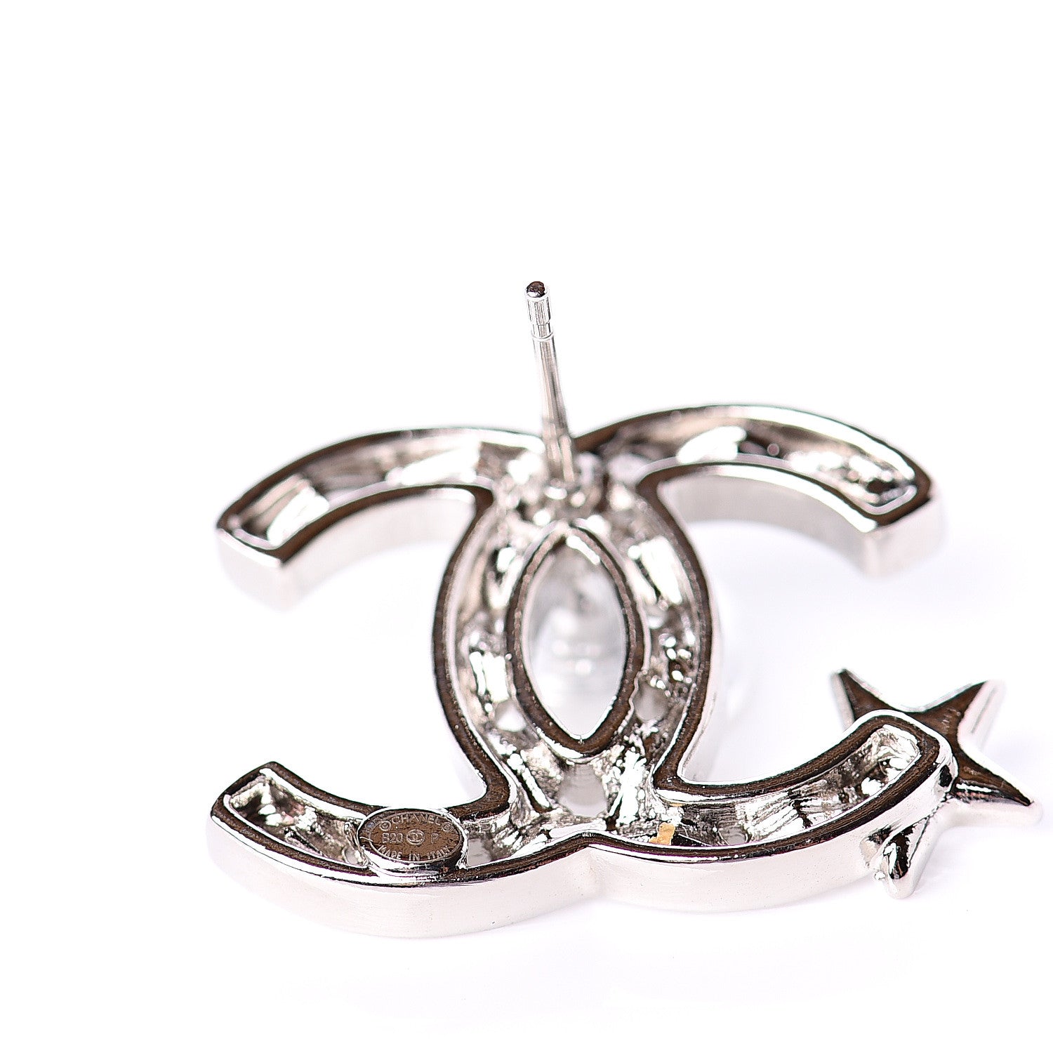 Chanel Crystal CC Starfall Earrings Silver 3 of 4