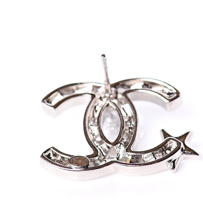 Chanel Crystal CC Starfall Earrings Silver 3 of 4