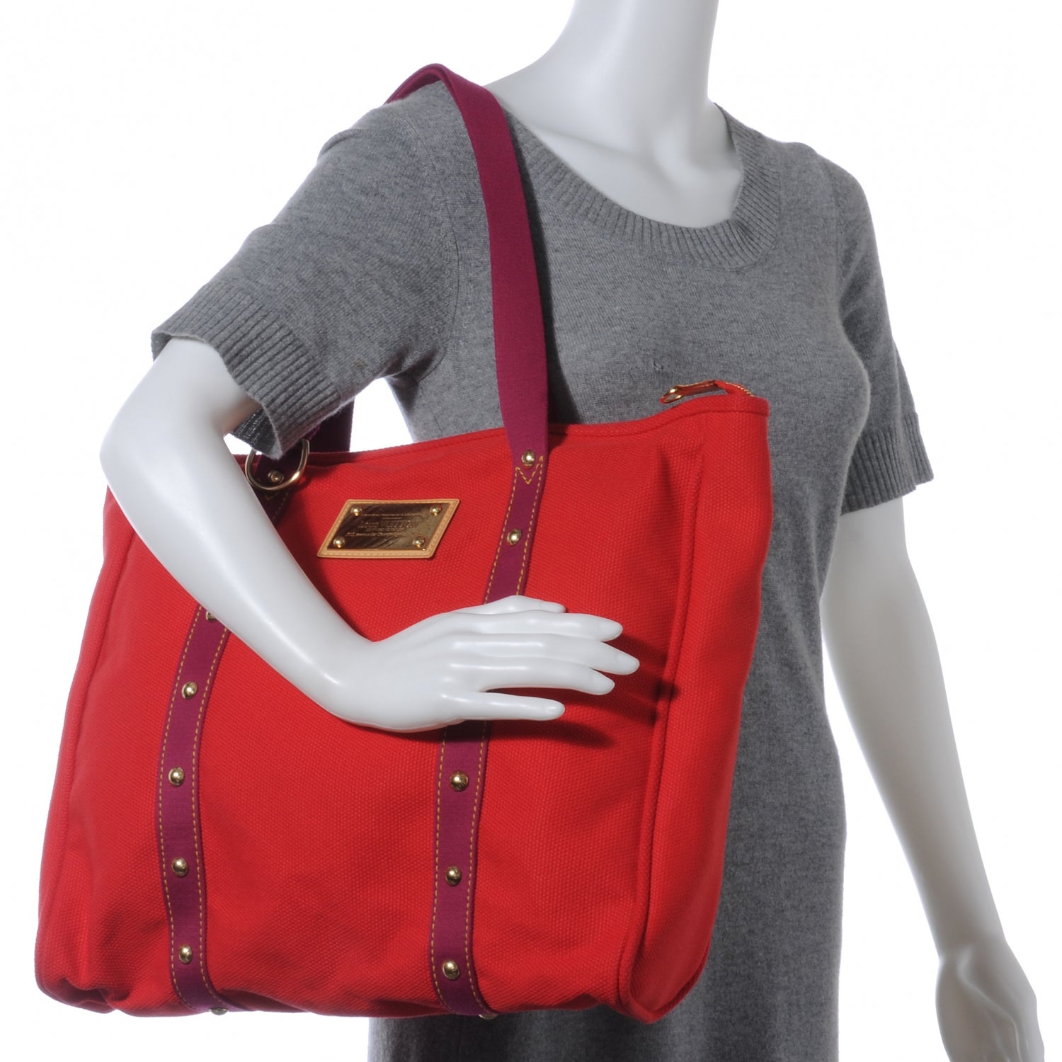 Louis Vuitton Toile Antigua Cabas GM Red 2 of 7