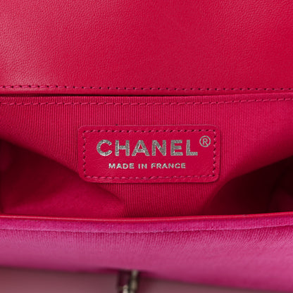 Chanel Velvet Quilted Medium Boy Flap Fuchsia 6 of 10