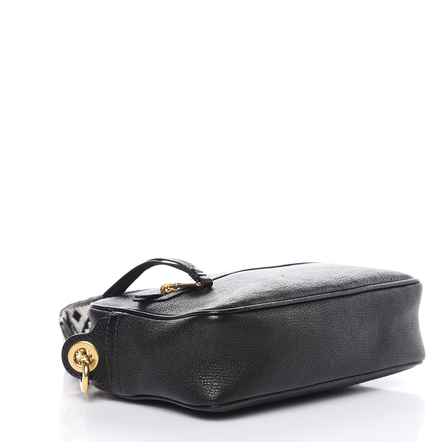 Miu Miu Goatskin Madras Crossbody Bag Black 4 of 10