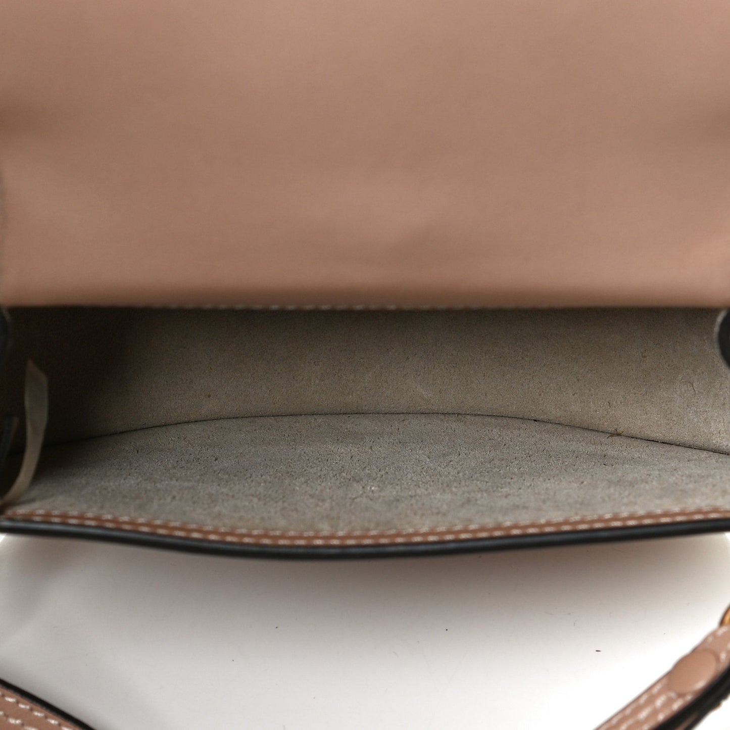 Calfskin Suede Small Nile Bracelet Bag Biscotti Beige
