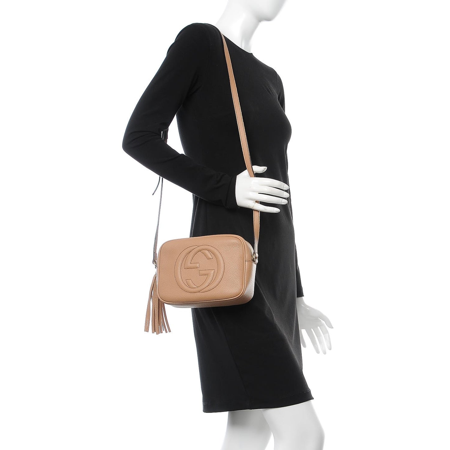 Pebbled Calfskin Small Soho Disco Bag Camelia
