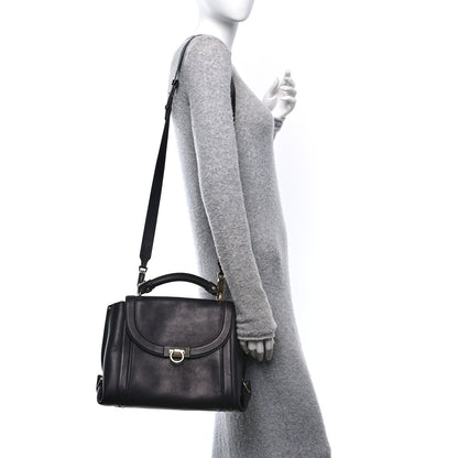 Salvatore Ferragamo Calfskin Suzanna Gancini Satchel  Black 2 of 9