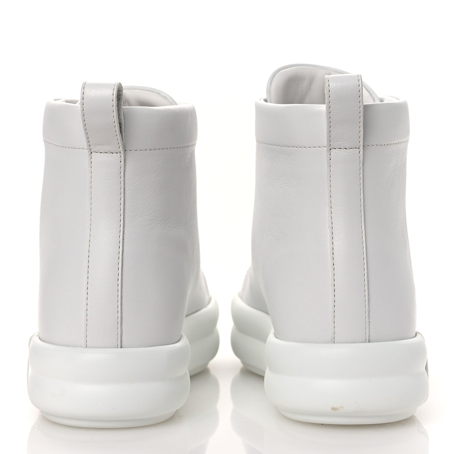 Calfskin Womens Happiness High Top Sneakers 36.5 White