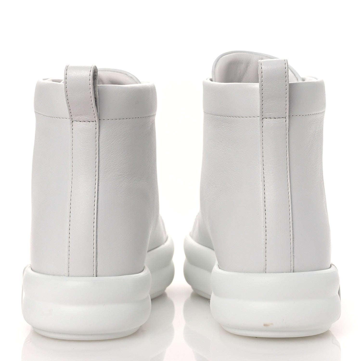 Hermes Calfskin Womens Happiness High Top Sneakers 36.5 White 6 of 12