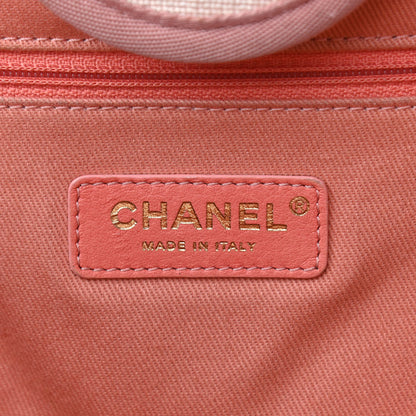 Chanel Mixed Fibers Calfskin Striped Medium Deauville Tote Light Pink 6 of 12