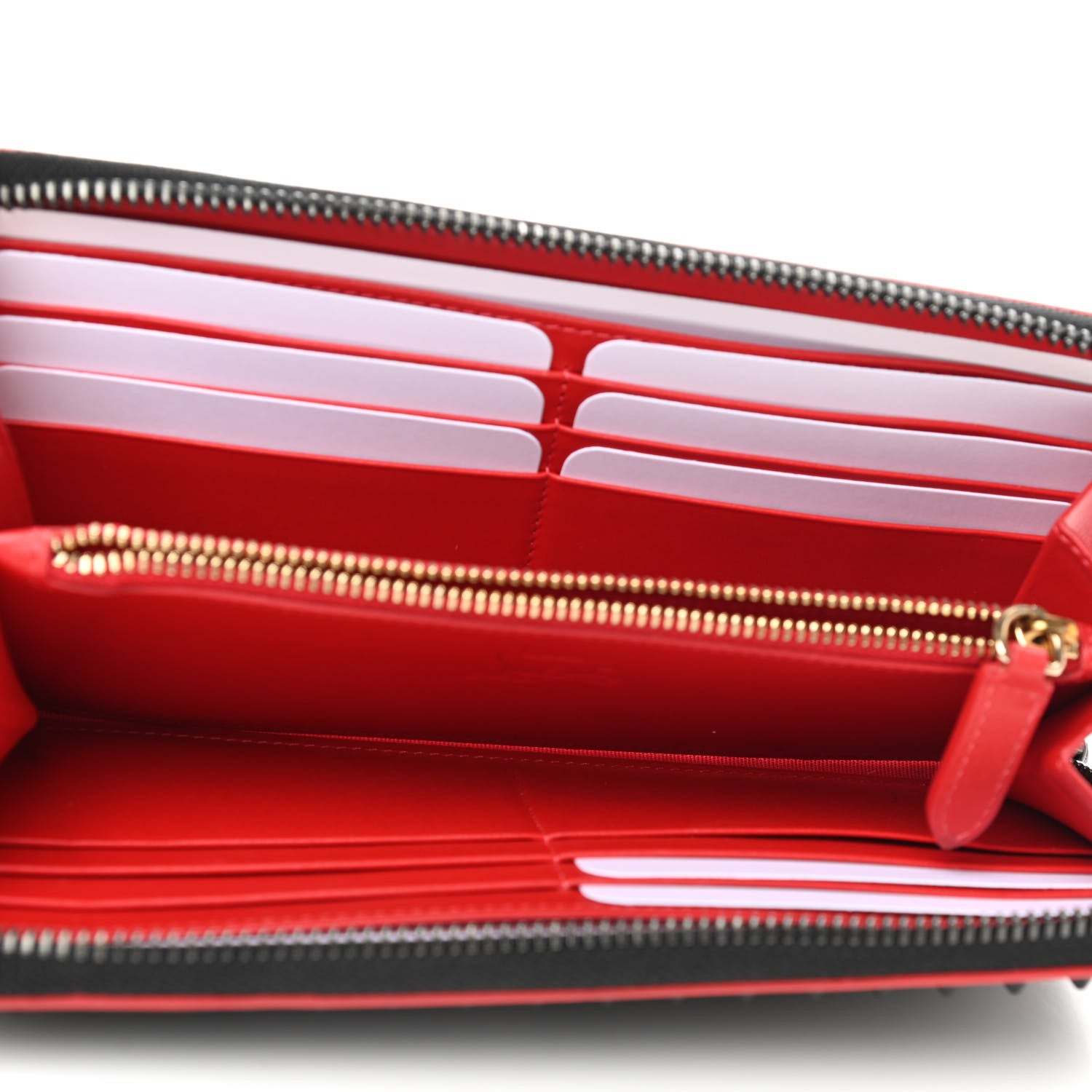 Christian Louboutin Calfskin Panettone Spiked Zip Around Wallet Black 5 of 8