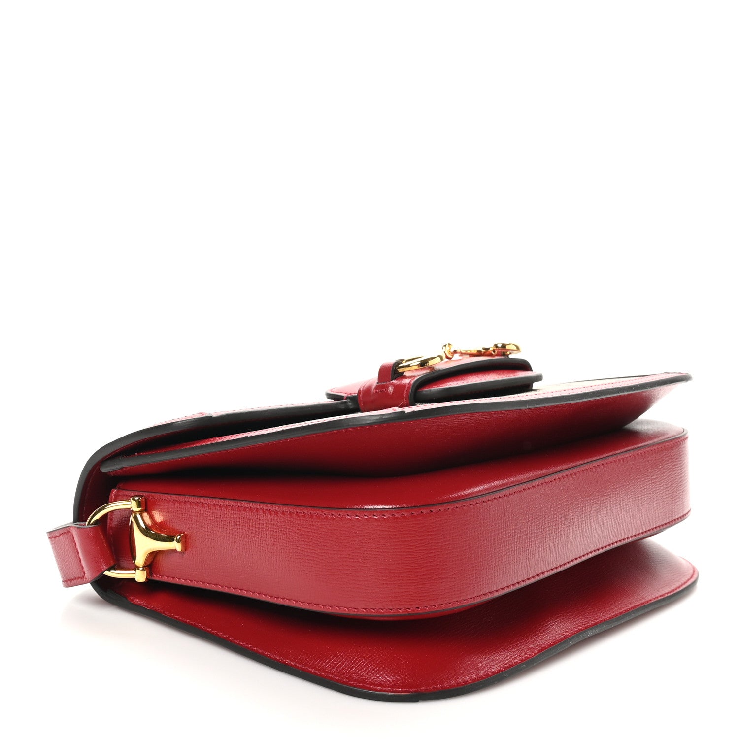 Gucci GG Supreme Monogram Azalea Calfskin Horsebit 1955 Shoulder Bag Beige Ebony New Cherry Red 4 of 10