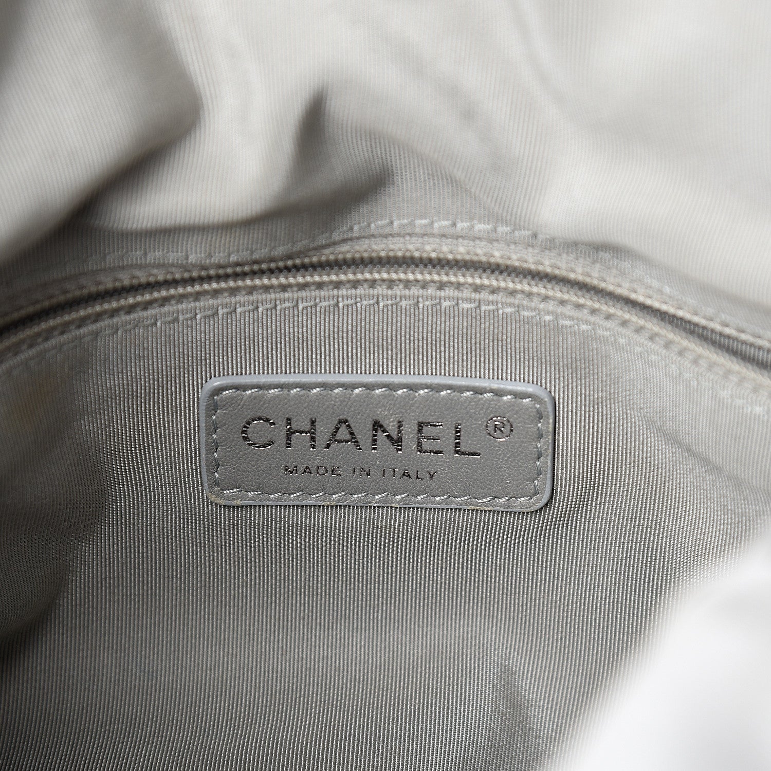 Chanel Denim Grosgrain Drawstring Tote Blue 5 of 9