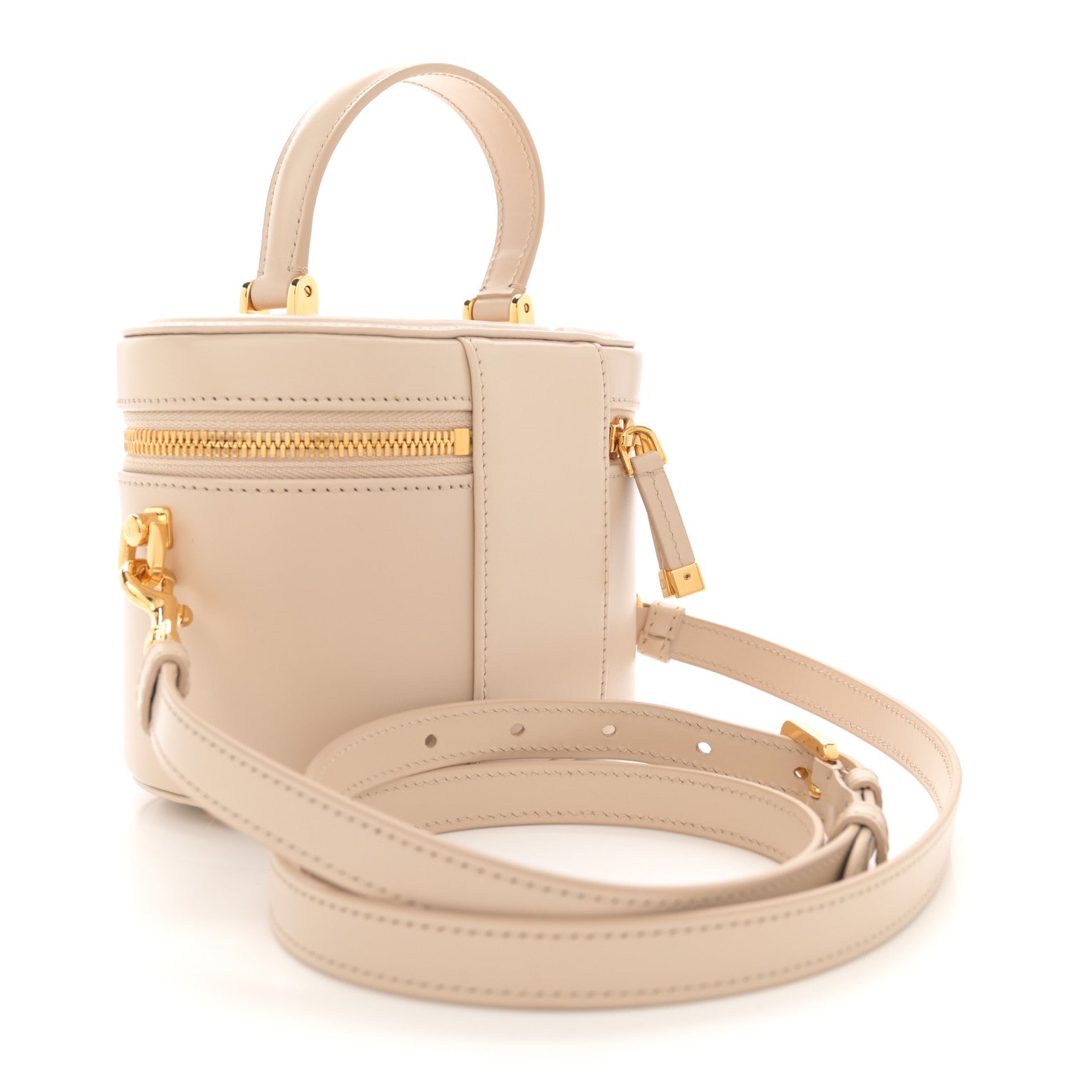 Christian Dior Calfskin Signature CD Vanity Case Caramel Beige 3 of 10