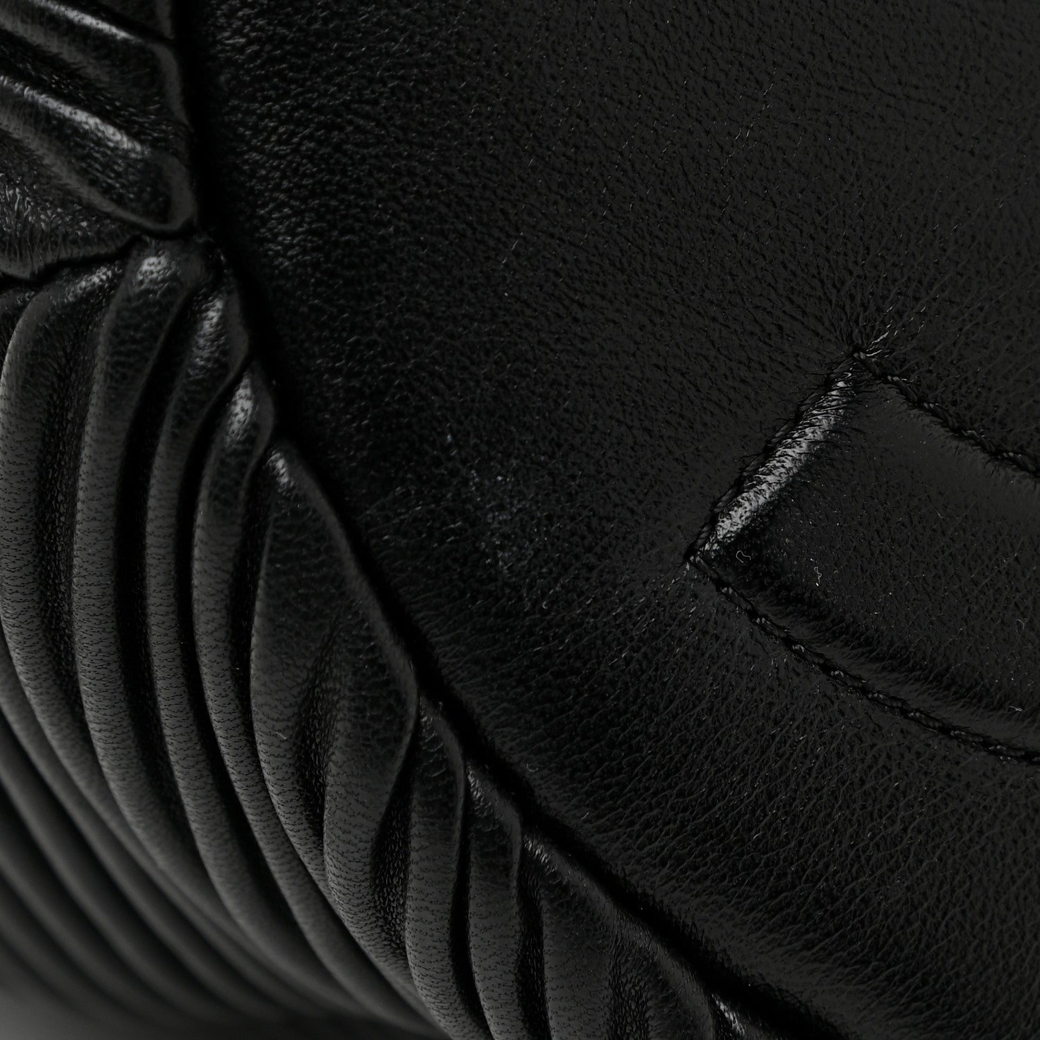 Chanel Lambskin Chevron Drawstring Bag Black 11 of 13