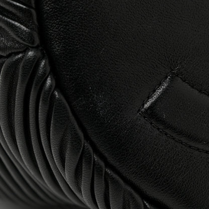 Chanel Lambskin Chevron Drawstring Bag Black 11 of 13