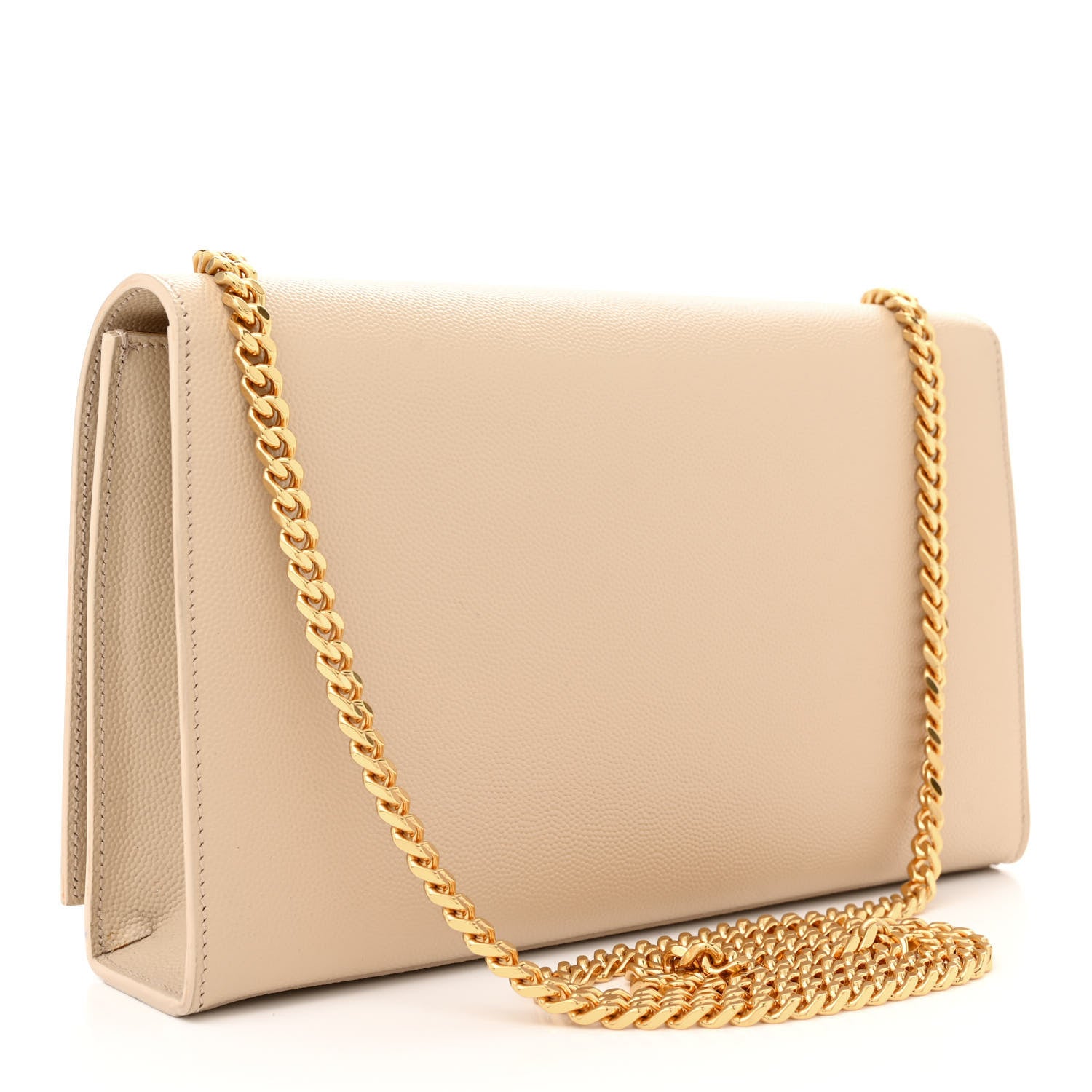 Saint Laurent Grain De Poudre Medium Monogram Kate Satchel Nude Powder 3 of 13