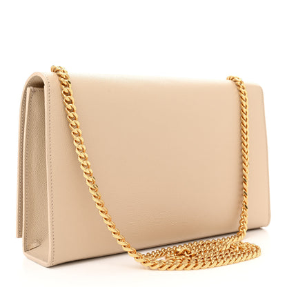Saint Laurent Grain De Poudre Medium Monogram Kate Satchel Nude Powder 3 of 13