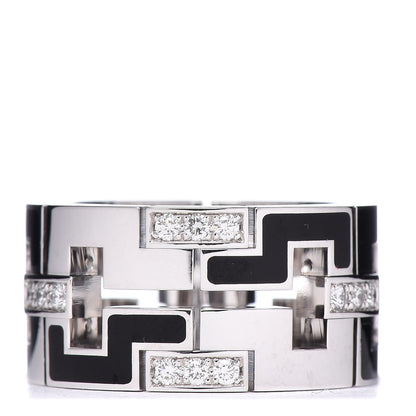 Cartier 18K White Gold Enamel Diamond Le Baiser Du Dragon Ring 52 6 3 of 7