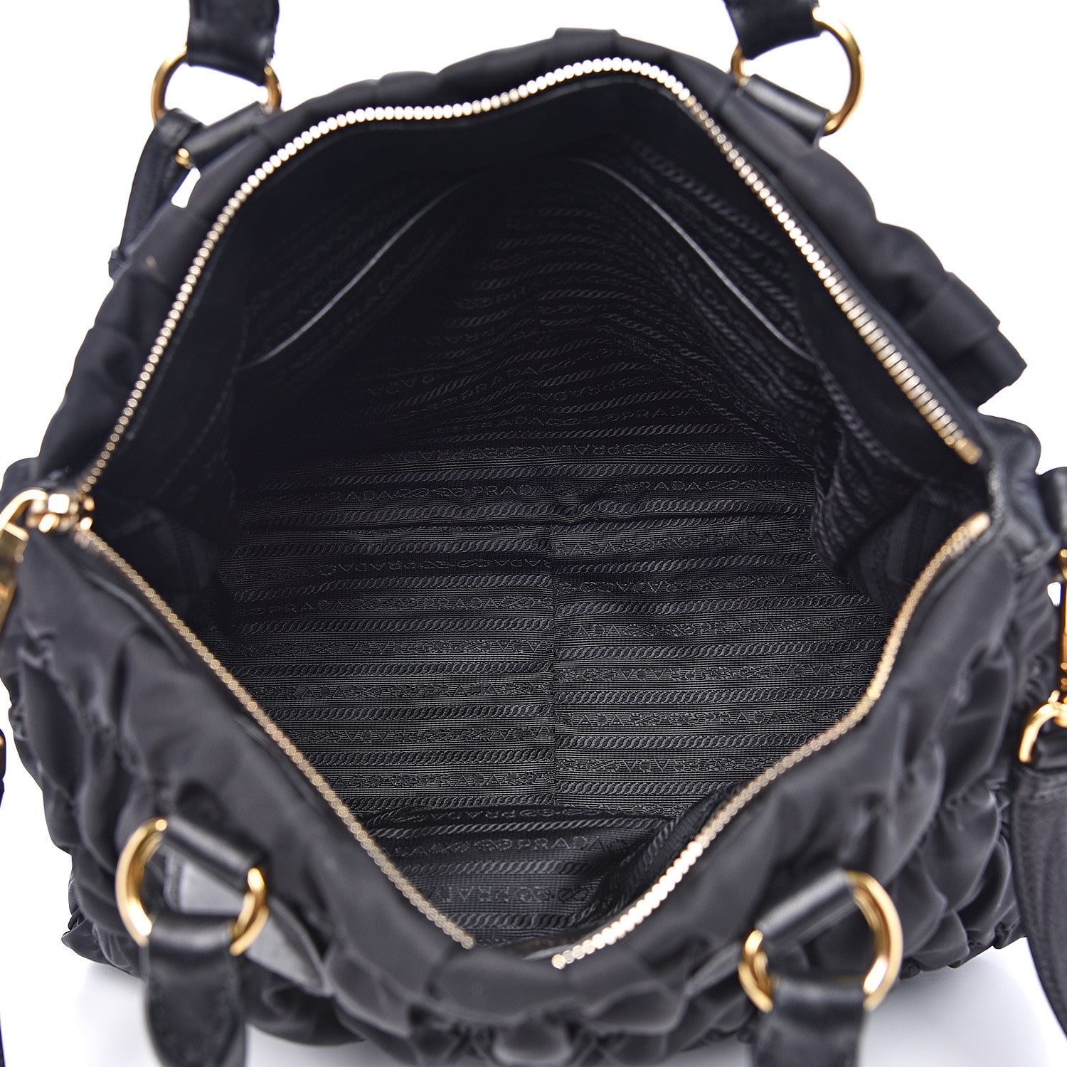 Prada Tessuto Nylon Gaufre Tote Black 4 of 13