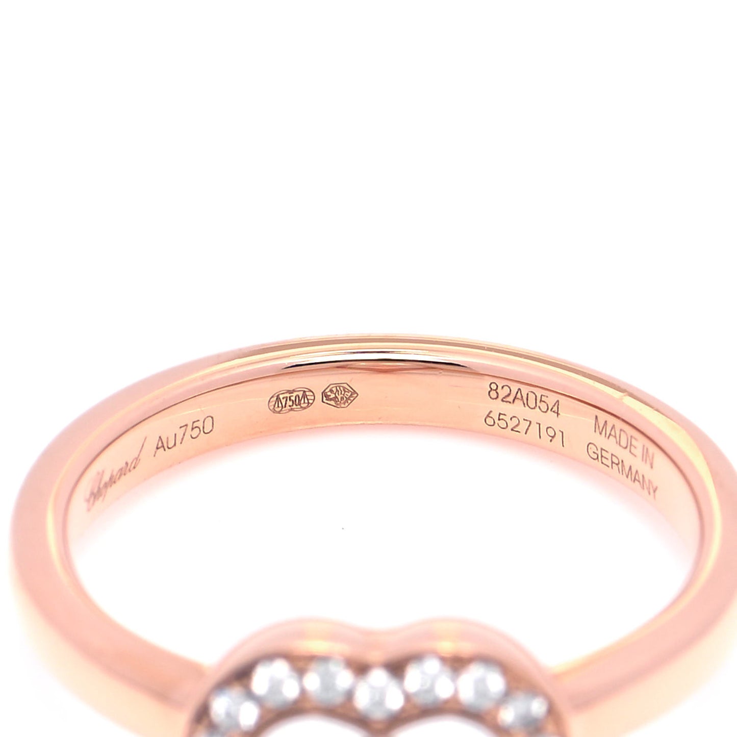 18K Rose Gold Diamond Happy Diamonds Heart Ring 53 6.5