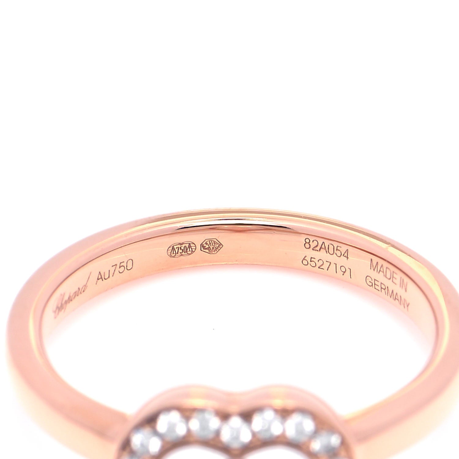 Chopard 18K Rose Gold Diamond Happy Diamonds Heart Ring 53 6.5 5 of 6