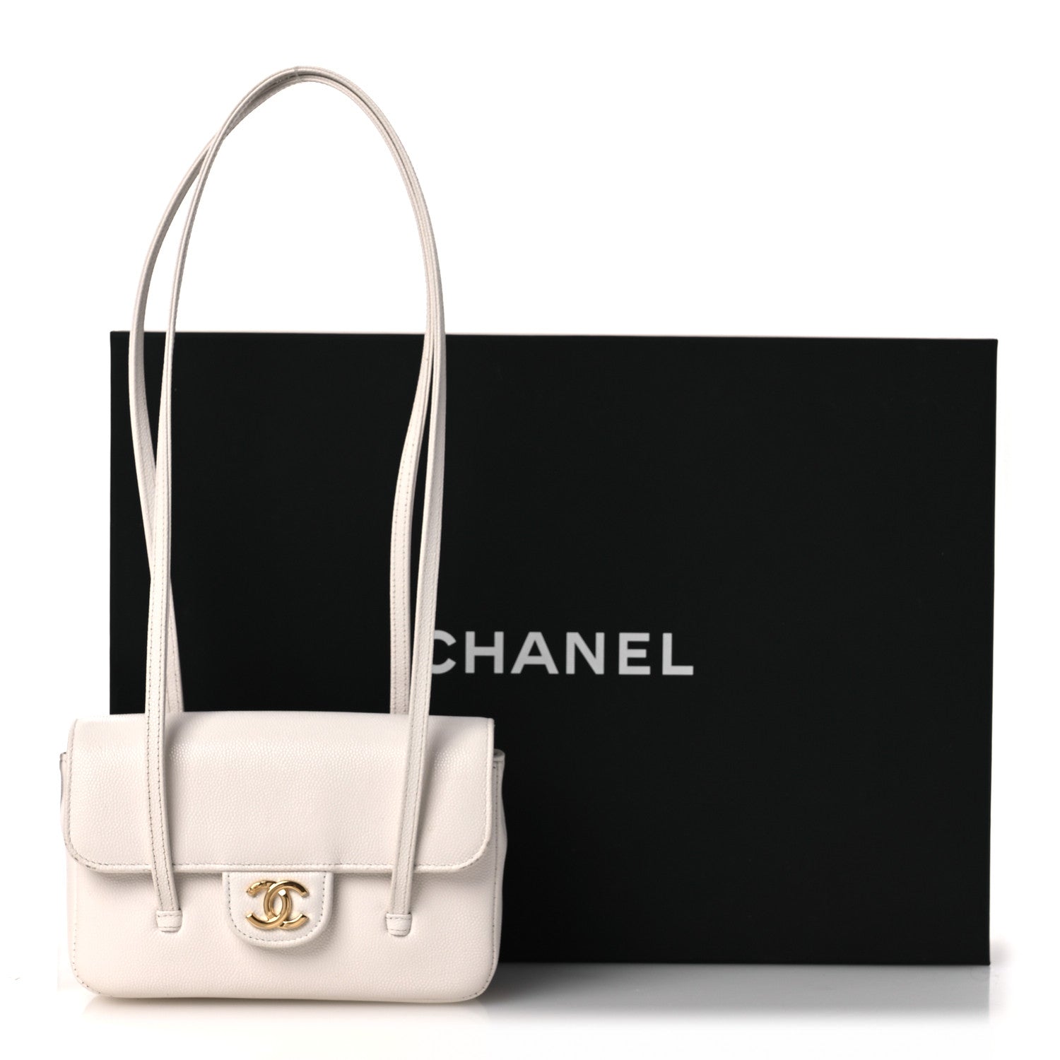 Chanel Shiny Caviar Mini Preppy Coco Shoulder Bag White 14 of 14