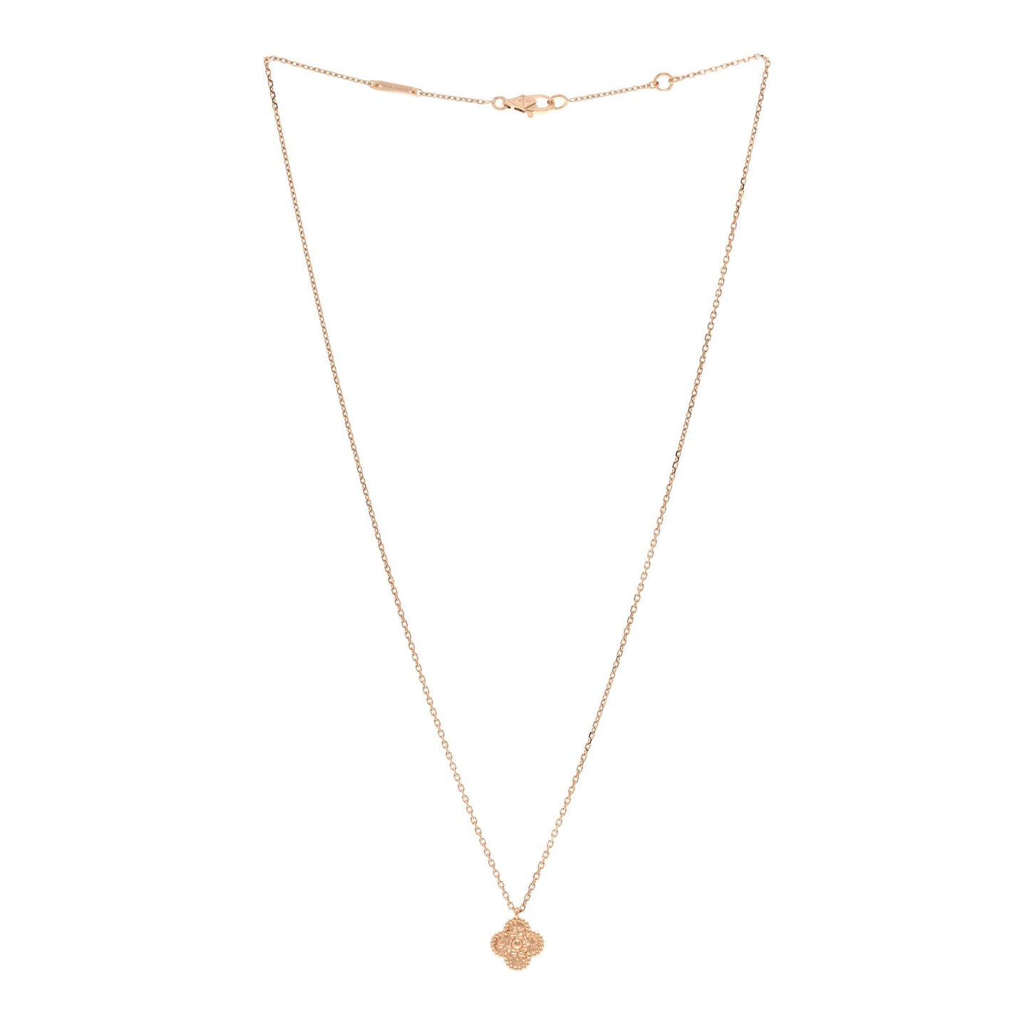 18K Rose Gold Sweet Alhambra Pendant Necklace
