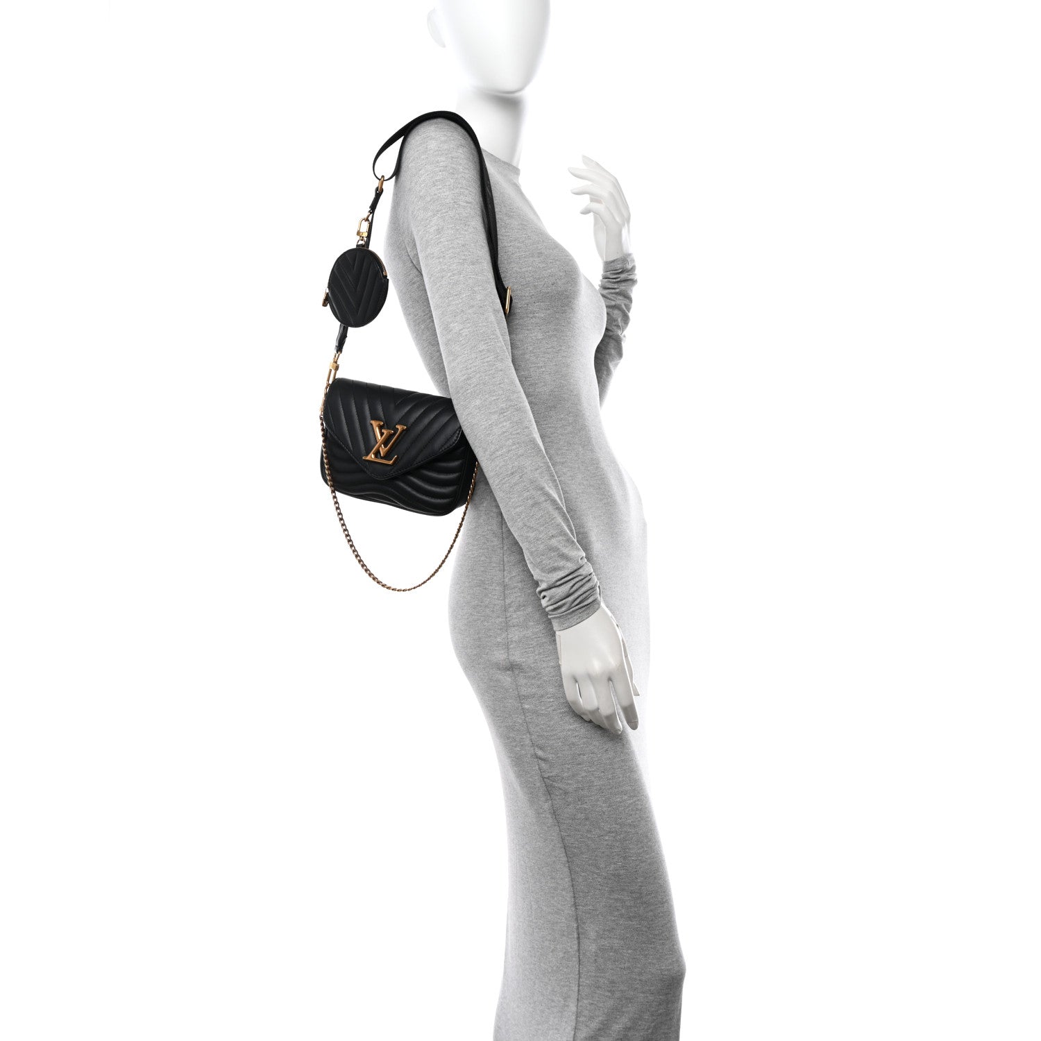 Louis Vuitton Calfskin New Wave Multi Pochette Black 2 of 11