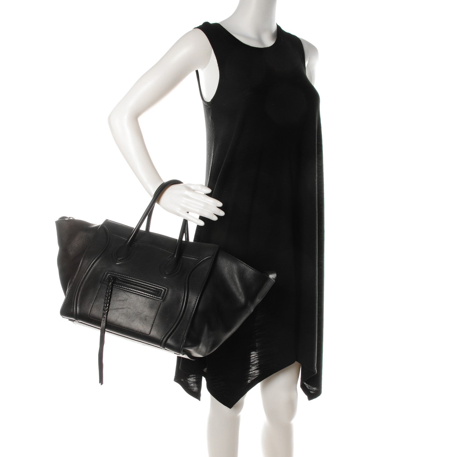 Celine Supple Calfskin Medium Phantom Luggage Black 2 of 10