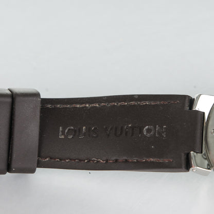 Louis Vuitton Stainless Steel Alligator 41mm Tambour GMT Automatic Watch Brown 11 of 12