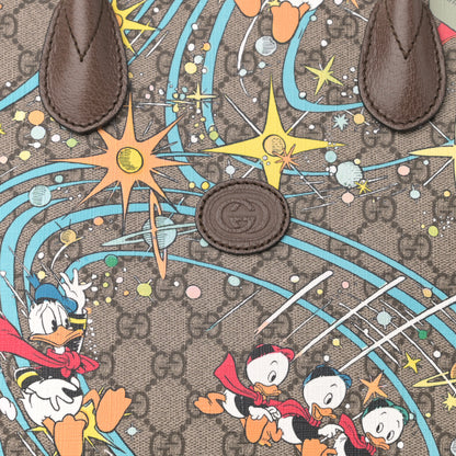 Gucci X DISNEY GG Supreme Monogram Donald Duck Retro Interlocking G Shopping Tote Beige Multicolor New Acero 7 of 9