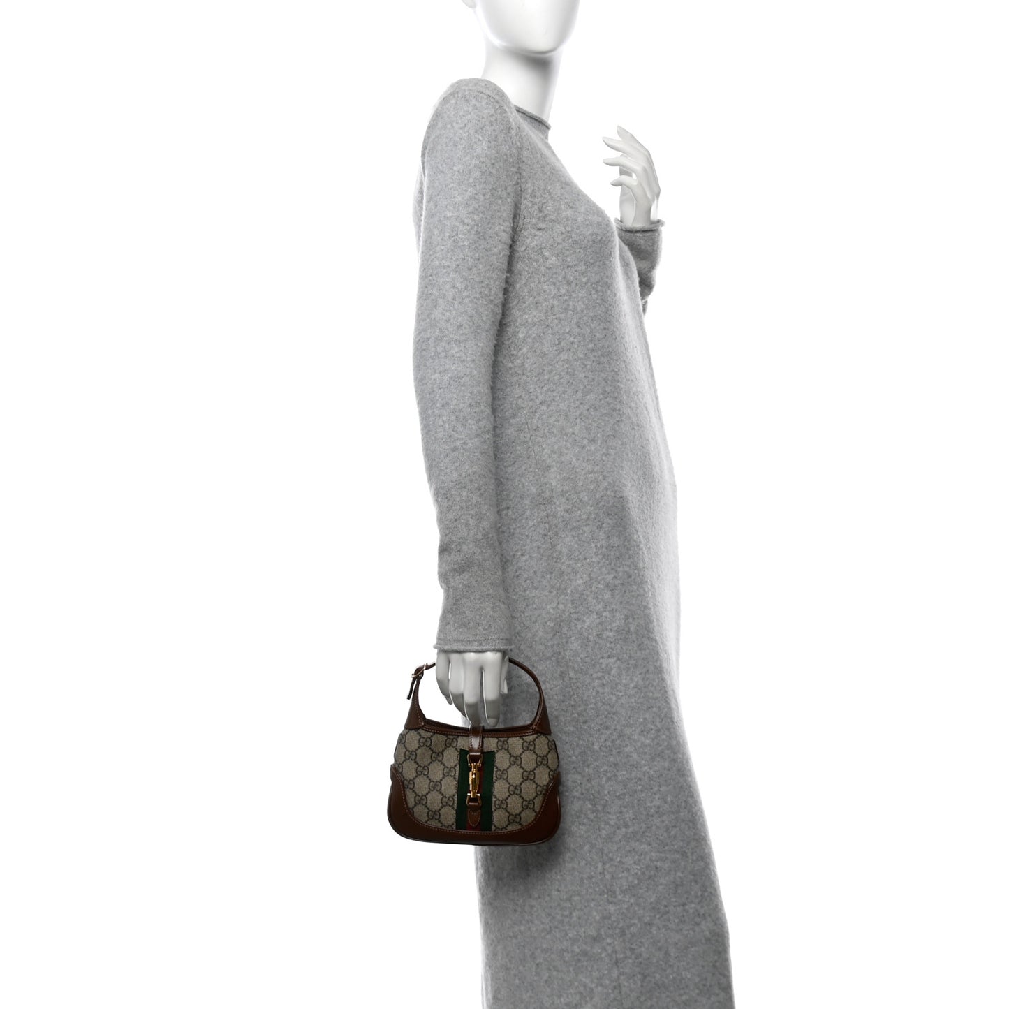 Supreme Monogram Azalea Calfskin Web Mini Jackie 1961 Hobo Beige Ebony Brown Sugar