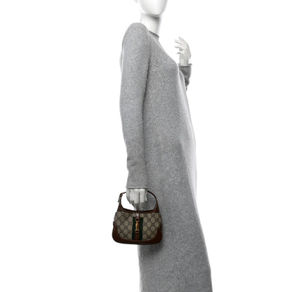 Gucci Supreme Monogram Azalea Calfskin Web Mini Jackie 1961 Hobo Beige Ebony Brown Sugar 2 of 11