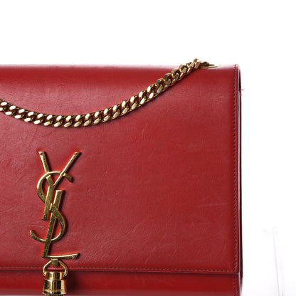 Saint Laurent Smooth Calfskin Medium Classic Monogram Kate Tassel Satchel Lipstick Red 11 of 25