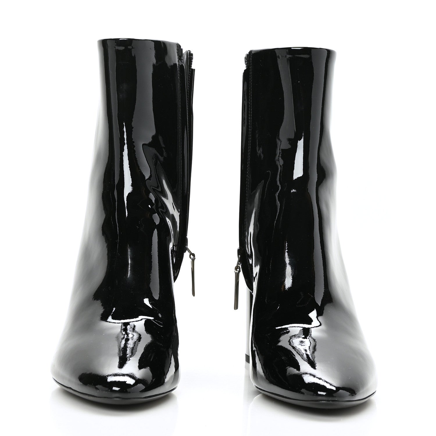 Saint Laurent Patent Loulou Ankle Zip Boot 38.5 Black 2 of 9