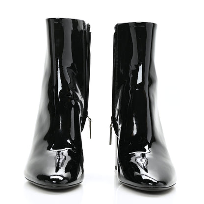 Saint Laurent Patent Loulou Ankle Zip Boot 38.5 Black 2 of 9