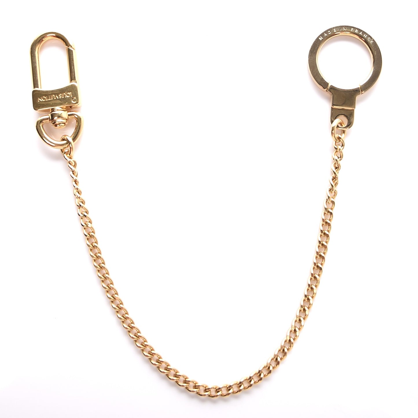 Metal Pochette Extender Key Ring Chain Gold