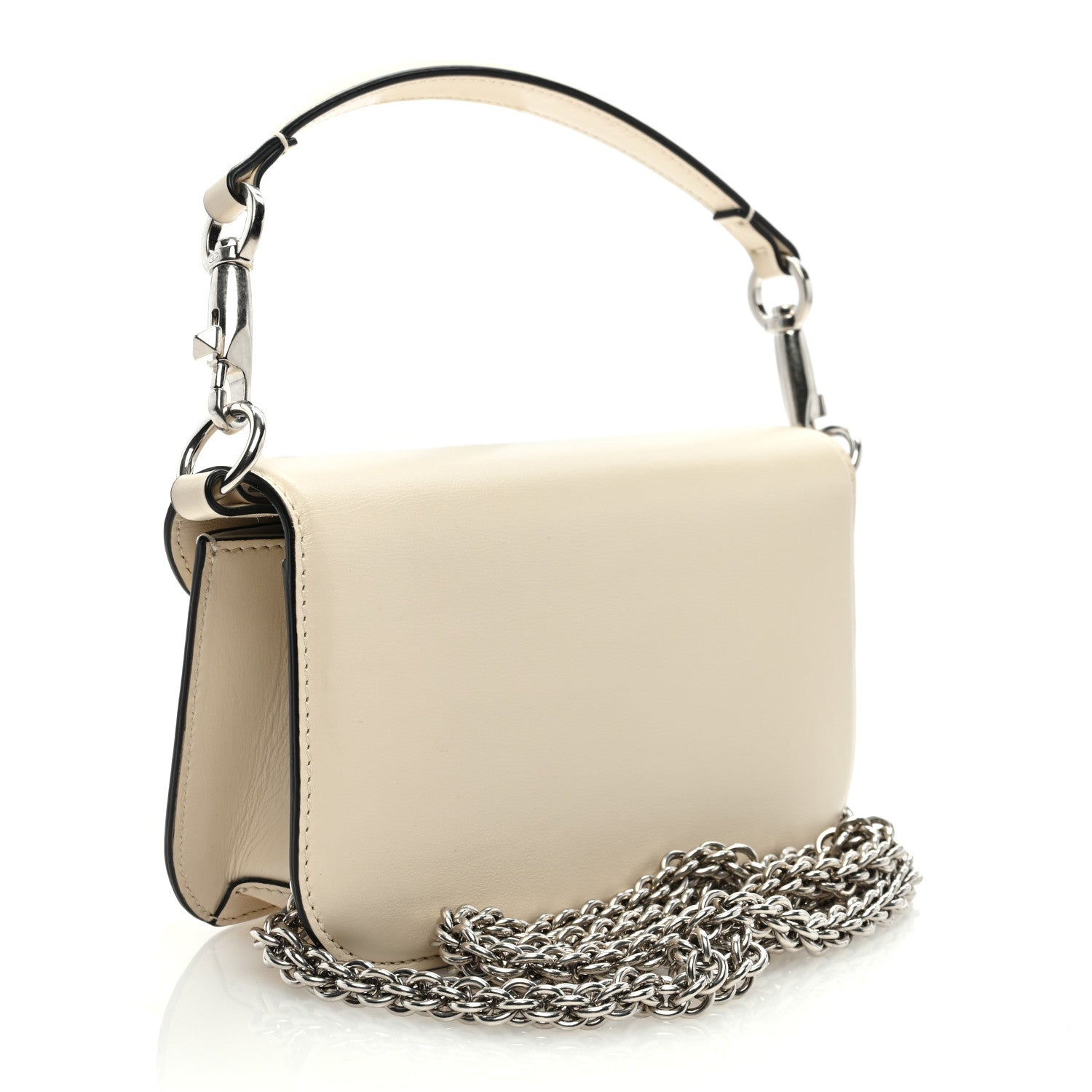 Valentino Garavani Calfskin Crystal Vlogo Small Loco Shoulder Bag Light Ivory 2 of 9