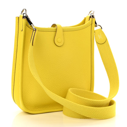 Hermes Taurillon Clemence Evelyne TPM Lime 3 of 11