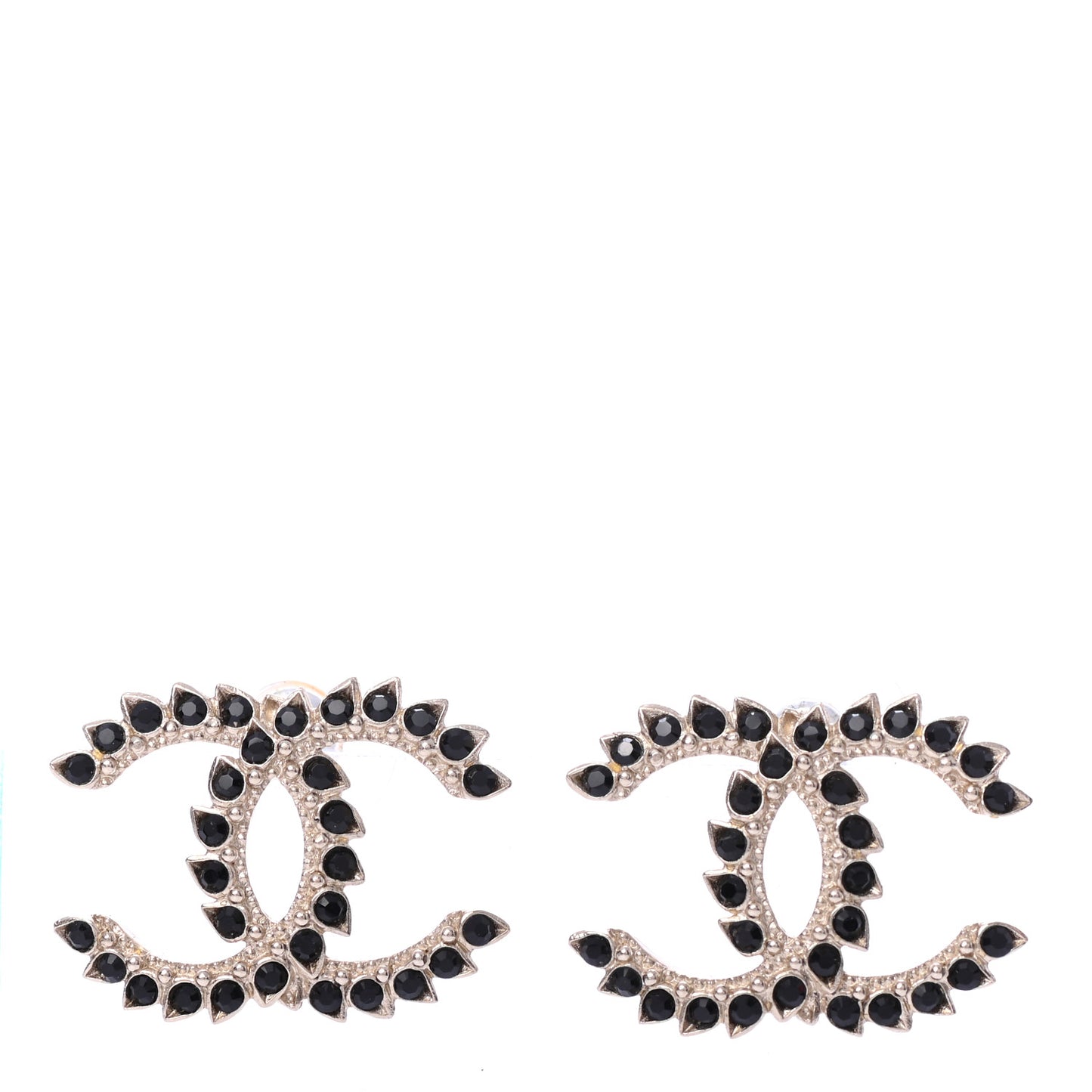 Strass Crystal Dazzling Wheat CC Earrings Black Gold