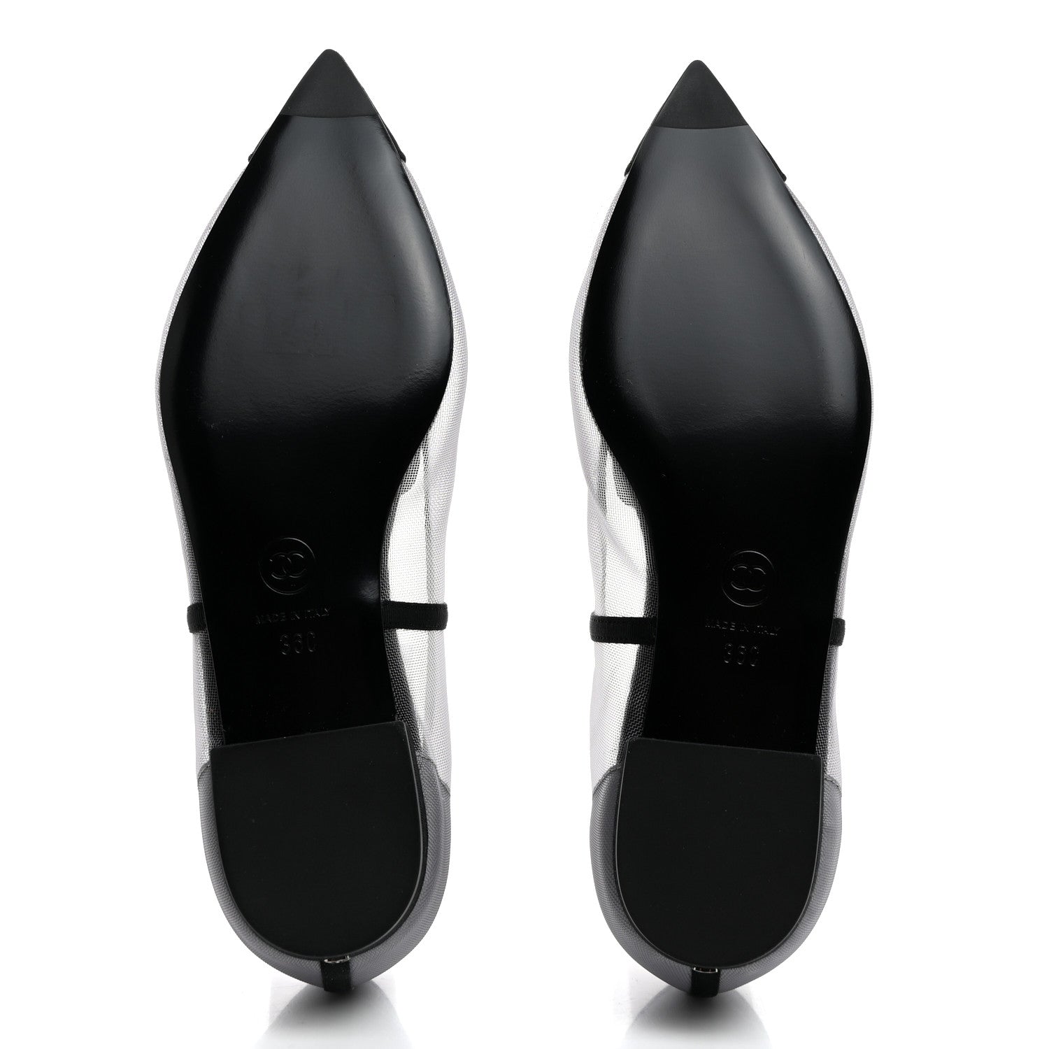 Chanel Mesh Grosgrain Camellia Mocassin Loafers 36 Grey Black 5 of 8