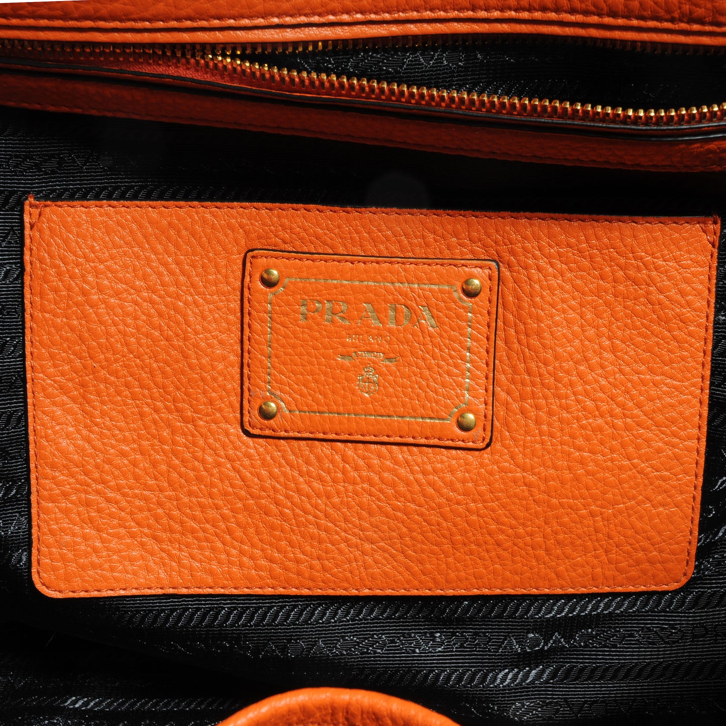 Vitello Daino Leather Shopping Tote Papaya