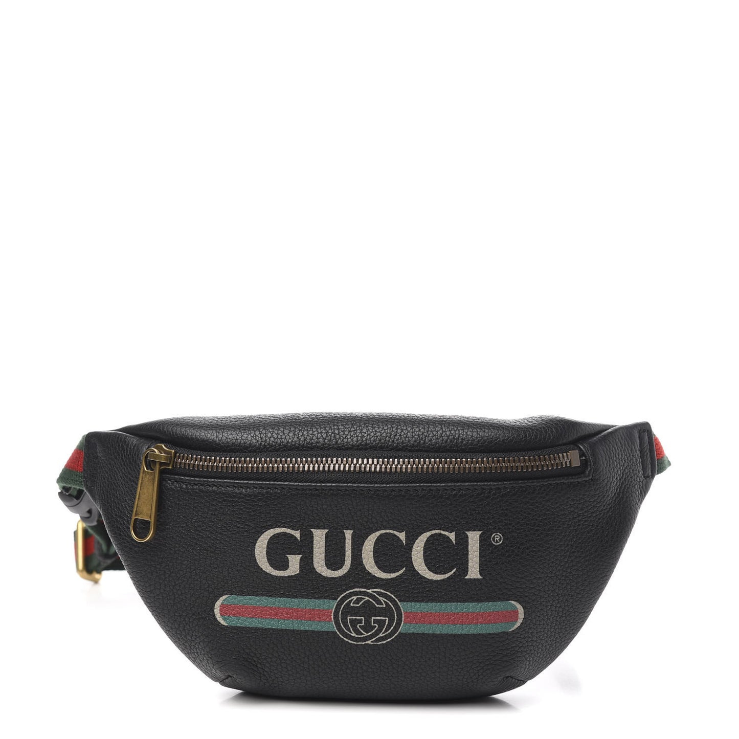 Grained Calfskin Small Logo Belt Bag Black