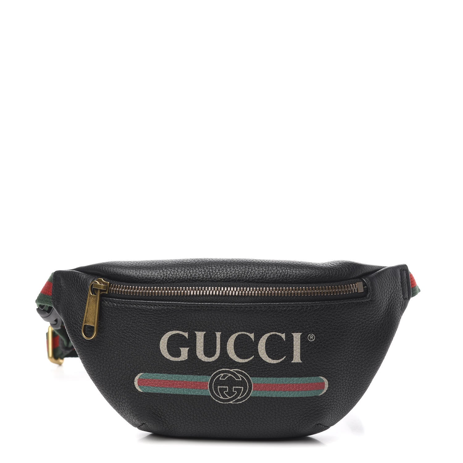 Gucci Grained Calfskin Small Logo Belt Bag Black 1 of 9